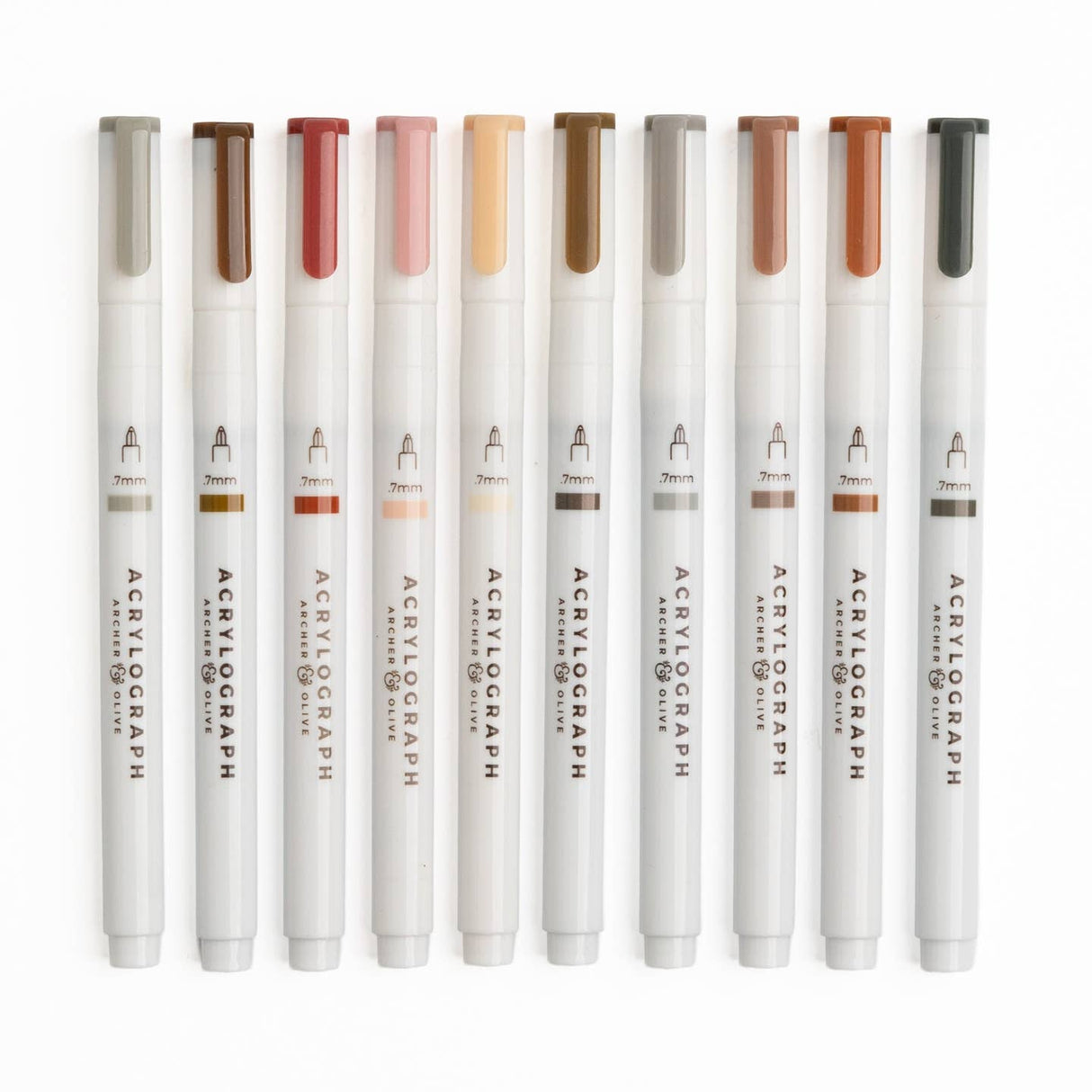 Archer and Olive - Quiet Corners | Set of 10 Acrylograph Pens