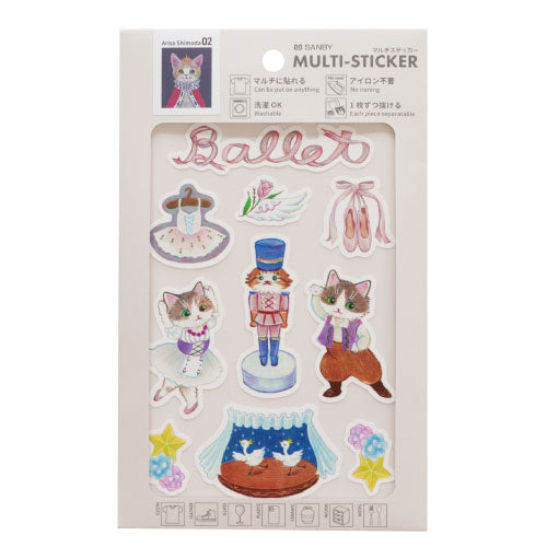 Sanby Multi-Sticker Arisa Shimoda - Ballet and Cat