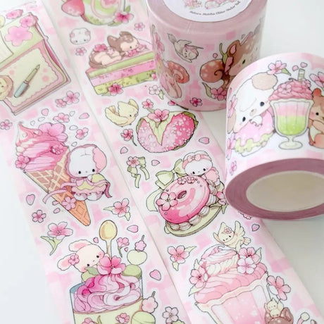 Decorate your journal spreads with this adorable kisscut sticker roll featuring a sparkling glitter texture lamination for an extra magical touch! Perfect for planners, scrapbooking, happy mail, and cozy stationery setups.

Product details:

50mm x 5m (repeat is 800mm)
Vinyl Matte with glitter sand lamination