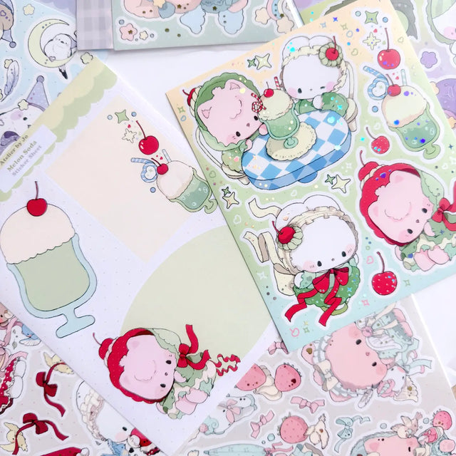 Introducing larger stickers to be the center of focus in your journal spreads! These detailed, illustrated stickers will add a cozy flair to any journal.

Product details:

135 mm x 160 mm sticker sheet.
Matte with Foil
135 mm x 180 mm memo sticker sheet backing - writable.