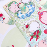 Introducing larger stickers to be the center of focus in your journal spreads! These detailed, illustrated stickers will add a cozy flair to any journal.

Product details:

135 mm x 160 mm sticker sheet.
Matte with Foil
135 mm x 180 mm memo sticker sheet backing - writable.