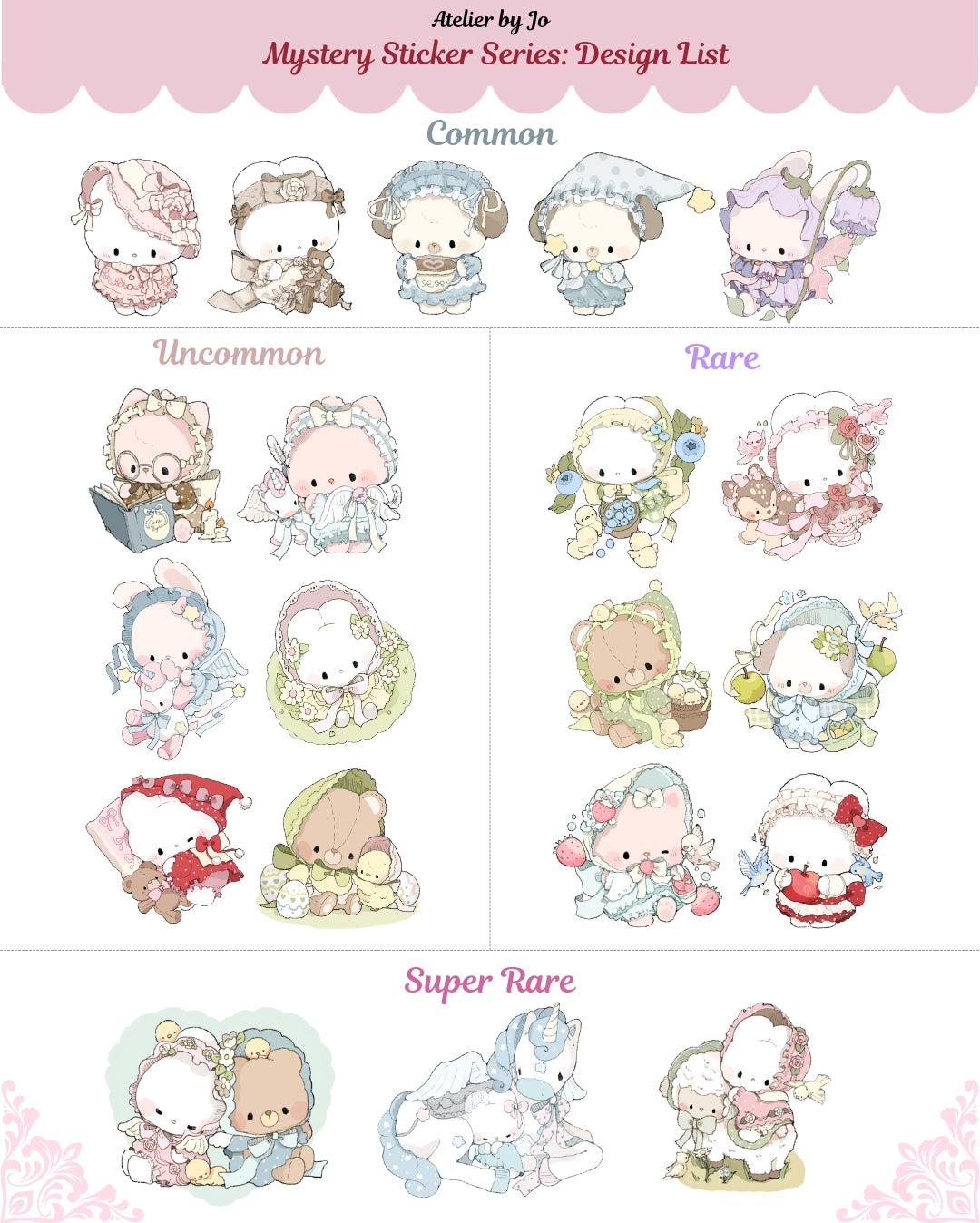 Each pack contains 2 random stickers stickers are approximately 2.75-3 inches in size rare and super rare designs have a glitter texture common and uncommon designs have a matte finish.