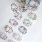 New sticker rolls designs have arrived! Choose between a sweet strawberry and cream unicorn design and a character portrait style or get both!

Product details:

45mm x 5m (the pattern is repeated about 15 times on one roll)
Clear Matte with Foil