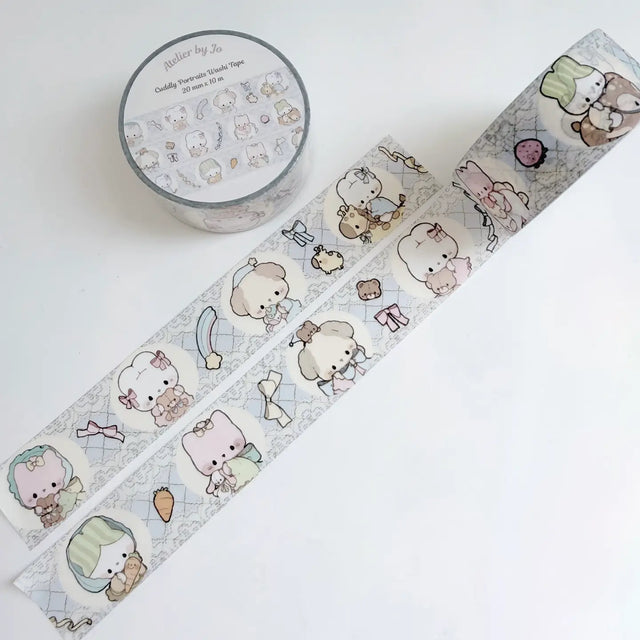 Two new washi tapes to add to your collection, these designs will definitely add a cozy and vintage vibe to any journal spread. Choose between the strawberry pink and the vintage blue cuddly portraits!

Product details:

20 mm x 10 m
Washi Material