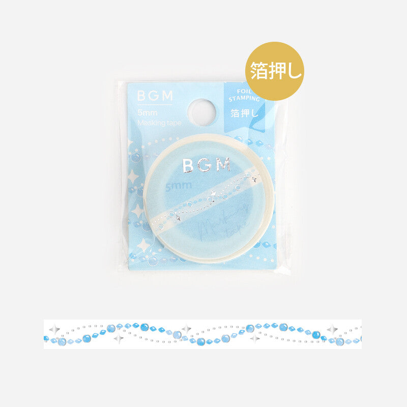 Cinta washi fina de color azul perlado