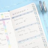 Cinta washi fina de color azul perlado