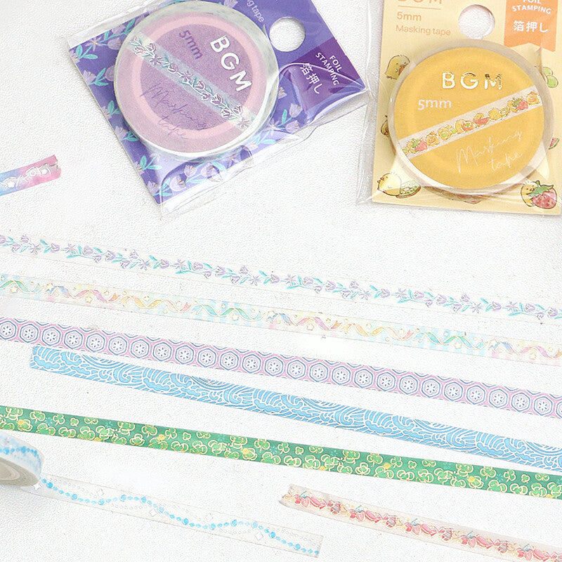 Cinta washi fina de color azul perlado