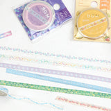 Cinta washi fina de color azul perlado
