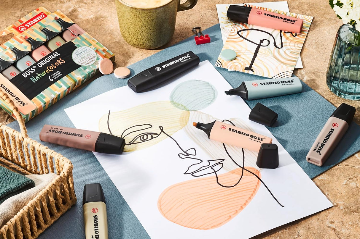 Rotuladores fluorescentes STABILO NatureCOLORS - Paquete de 8 