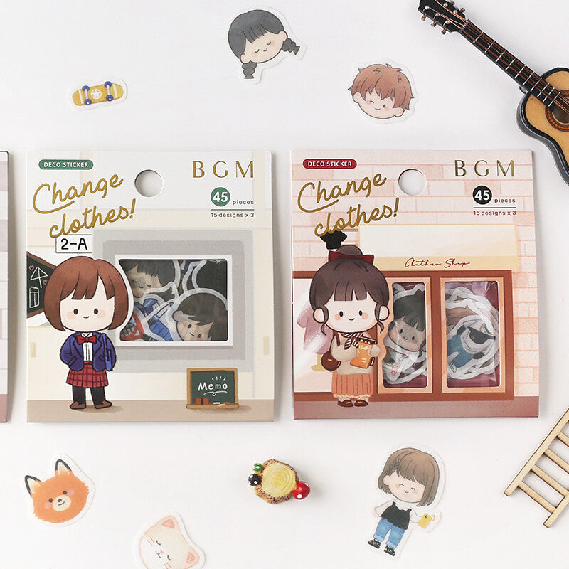School Uniforms Flake Sticker Change Clothes