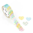 BANDE's popular patterns is back in print! A checkered heart sticker with a cute, heart-fluttering color that will make your heart flutter. Perfect for pastel-colored stickers and masking tape. If you stick it along the borders of your notebook or notebook, you can create a decoration that will make you smile.