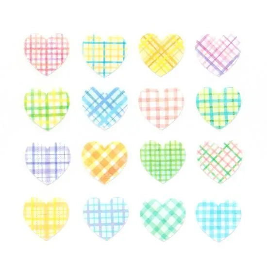 BANDE's popular patterns is back in print! A checkered heart sticker with a cute, heart-fluttering color that will make your heart flutter. Perfect for pastel-colored stickers and masking tape. If you stick it along the borders of your notebook or notebook, you can create a decoration that will make you smile.