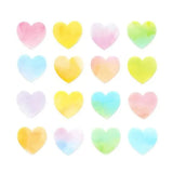 BANDE's popular patterns is back in print! A heart-shaped sticker in a heart-shaped pastel watercolor full of happiness. If you stick it along the borders of your notebook or notebook, you can create a decoration that will make you smile, as if you are gathered on a perch.