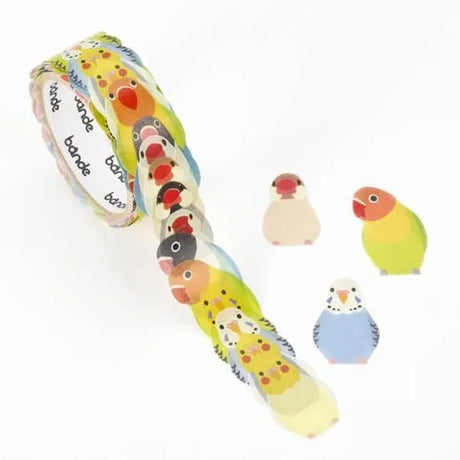 BANDE's popular pattern is back in print! The most popular animal pattern was a cute bird and parakeet. If you stick it along the borders of your notebook or notebook, you can create a decoration that will make you smile, as if you are gathered on a perch.
Also a gift for bird lovers.

Product size: Roll sticker Height 15mm x Width 11 mm
Pattern types: 12 patterns
Number of sheets: 120 sheets
Packaging size: Height 125mm x Width 68mm x Depth 48mm