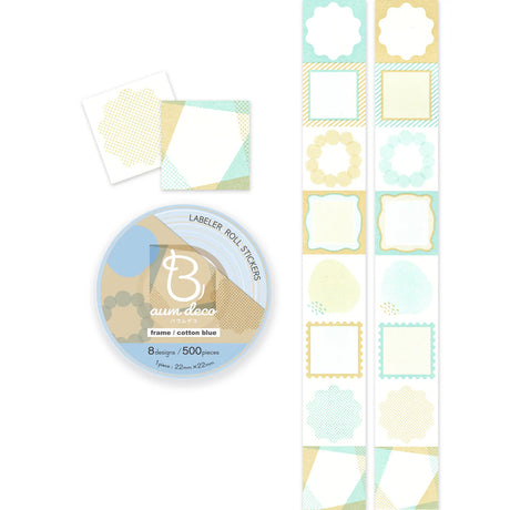 Easy-to-use colors and patterns in "Cotton Blue" design made by Baum Deco! Write in mature and cute colors. Convenient size for decorating titles or adding accents onto your journal or letters. Use them however you like! Stamp them, add text, or add a little fun. They can also be used to seal letters and envelopes, or to decorate your planner. Fold them in half to use as index stickers or write or stamp them.
