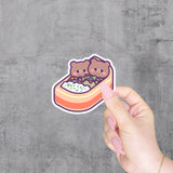 Adhesivo de vinilo para caja bento con forma de oso