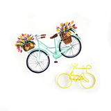 Mint Bicycle with Tulips Vinyl Sticker