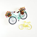 Mint Bicycle with Tulips Vinyl Sticker