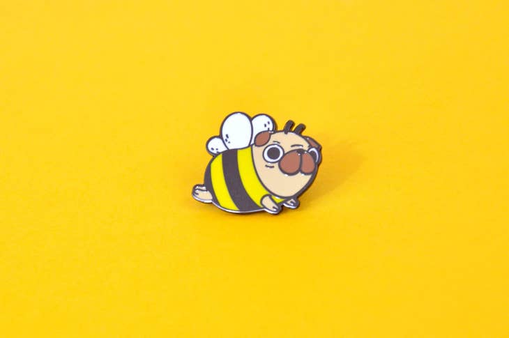 Pug Bee Enamel Pin