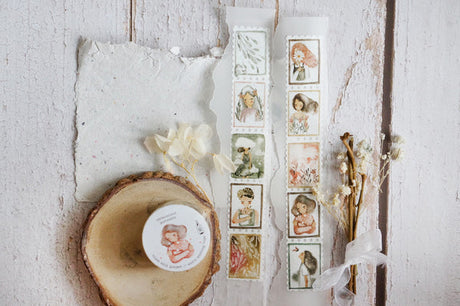 Hand-illustrated stamp washi tape.

• 10&nbsp;unique designs per roll (5 meters per roll)
