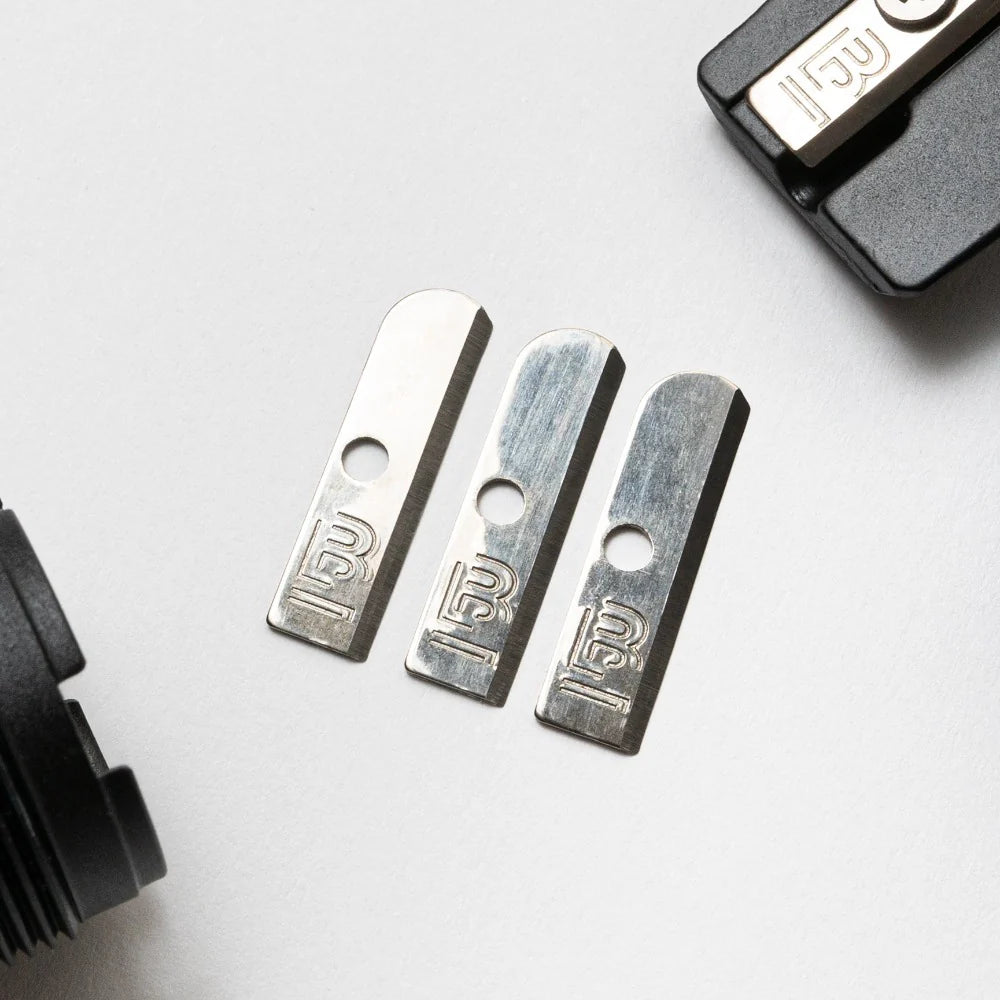 This set comes with three replacement blades for our One-Step Long Point Sharpener. Each blade is made with German steel designed to bend to the One-Step sharpener's unique concave shape. Keep a set on hand so a dull blade never interrupts your creative flow.
