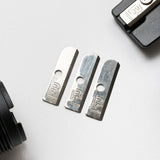 This set comes with three replacement blades for our One-Step Long Point Sharpener. Each blade is made with German steel designed to bend to the One-Step sharpener's unique concave shape. Keep a set on hand so a dull blade never interrupts your creative flow.