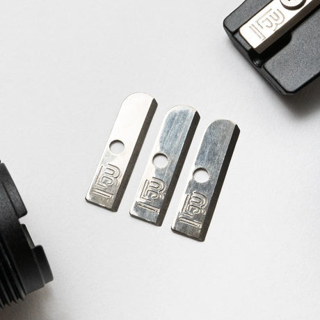 This set comes with three replacement blades for our One-Step Long Point Sharpener. Each blade is made with German steel designed to bend to the One-Step sharpener's unique concave shape. Keep a set on hand so a dull blade never interrupts your creative flow.