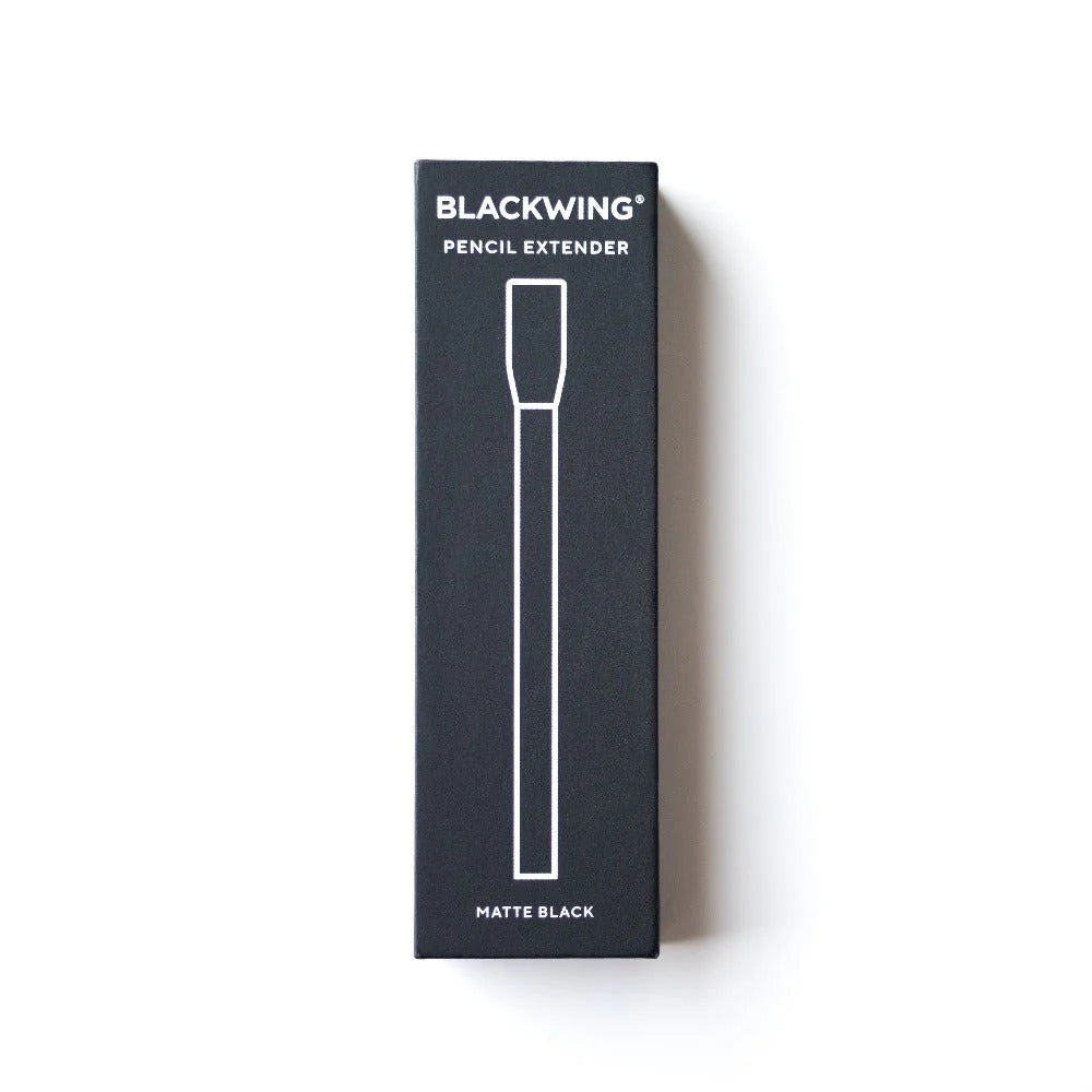Breathe new life into those pencil nubs you've been saving and prolong the lifespan of your Blackwings with the Pencil Extender. The simple design allows the extender to slide into the clip of the existing Blackwing ferrule. The extender works with all Blackwing pencil models.

Each Blackwing Pencil Extender is made with machined aluminum and features a firm rubber tip to ensure a snug fit, making it feel like you’re holding a regular pencil.