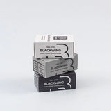 The Blackwing Two-Step Long Point Sharpener creates a sturdy pencil point using a two-step sharpening process. The first hole sharpens the wood, and the second hole precisely sharpens the graphite core, resulting in a strong, sharp point that resists breakage.