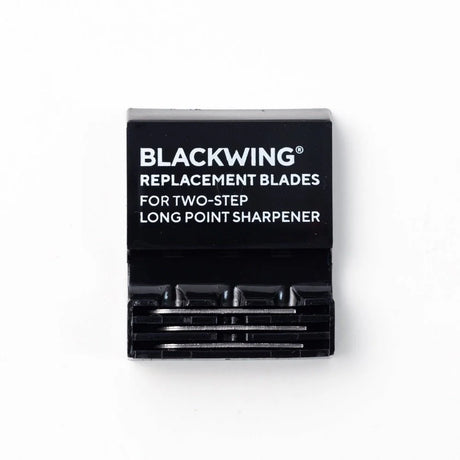 This set comes with three replacement blades for the Blackwing Two-Step Long Point Sharpener. For the best sharpener experience, you don't need to buy a new sharpener, we have high quality sharpener replacement blades made with German Steel that can be swapped out with ease. Here are the three simple steps to replace your dull blades.