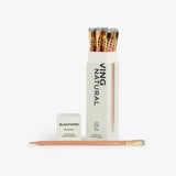 The Blackwing Natural Pencil features our popular extra-firm graphite, ideal for long-form writing and detailed line work. Each pencil features a minimalist design with an exposed Incense-cedar barrel and a subtle, clear matte finish—don’t forget the unique square Blackwing ferrule and replaceable grey eraser.

Blackwing Natural pencils come in a 12-pack gift box that doubles as a pencil cup.&nbsp;

All Blackwing pencil products conform to ASTM D-4236.