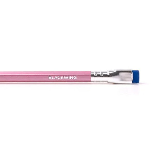 A favorite of calligraphers and illustrators, the Blackwing Pearl pencil includes a balanced and smooth graphite core that is softer than the graphite found in the Blackwing 602 but firmer than the graphite found in the Blackwing Matte. Perfect for daily writing, journaling, and sketching. Each pencil features a pearlescent white, pink, or blue finish, our iconic square Blackwing ferrule, and a replaceable eraser. 

Blackwing Pearl pencils come in a 12-pack gift box that doubles as a pencil cup. 