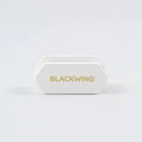 The Blackwing Two-Step Long Point Sharpener creates a sturdy pencil point using a two-step sharpening process. The first hole sharpens the wood, and the second hole precisely sharpens the graphite core, resulting in a strong, sharp point that resists breakage.