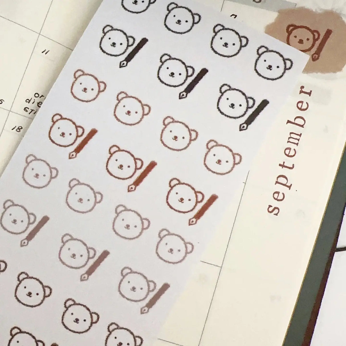 Bloom Paper Studio - Bear Journals Doodle Planner Journal Sticker Sheet

Beary cute doodles! These Bear character stickers are hand drawn by me and can be used on their own or in addition with any spread!

Made with:
- washi sticker paper
- 7"x3.27"

Note: Colors on screen may appear slightly different on paper. By purchasing, you have acknowledged reading this disclaimer.