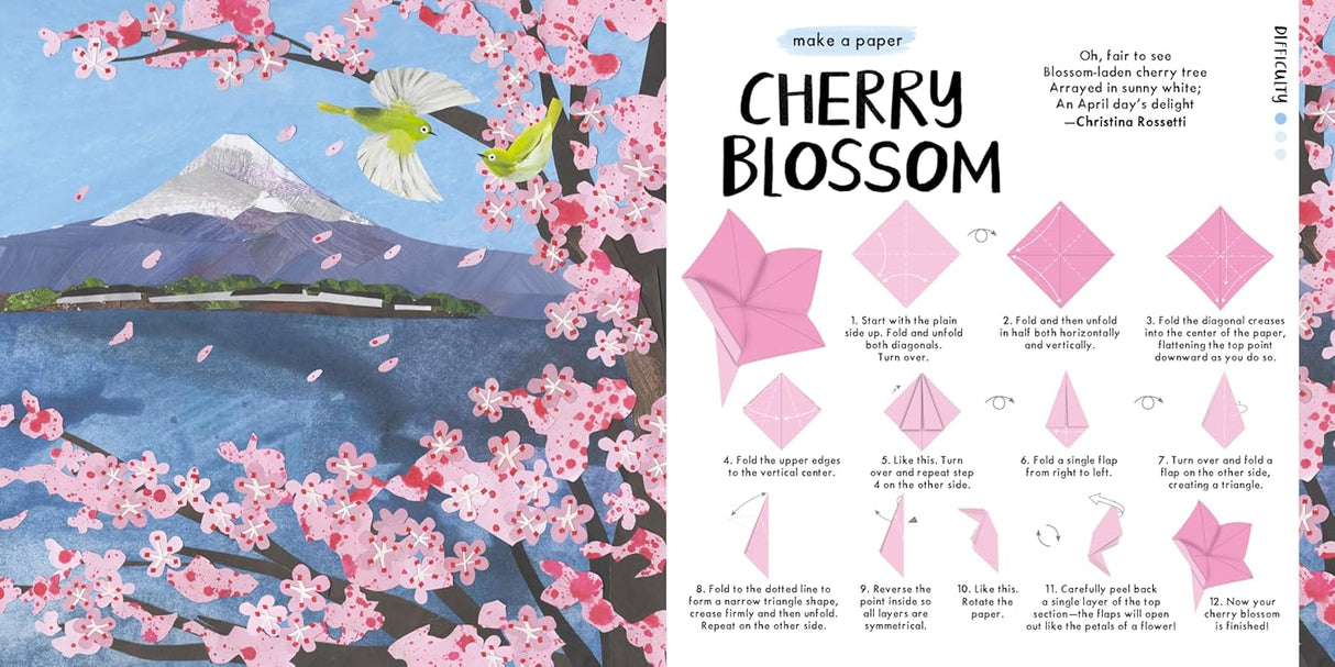 This stunning gift book from the National Trust features enticing paper-cut artwork from Clover Robin, alongside simple instructions to make 13 different origami plants and flowers, poems about nature, as well as 50 sheets of origami paper! Read the poem, enjoy the picture … and then make the origami figure! From blossom to beech leaves and clovers to carnations, these amazing origami figures are all inspired by nature. Featuring clear instructions for 13 nature-themed pieces across three different difficul
