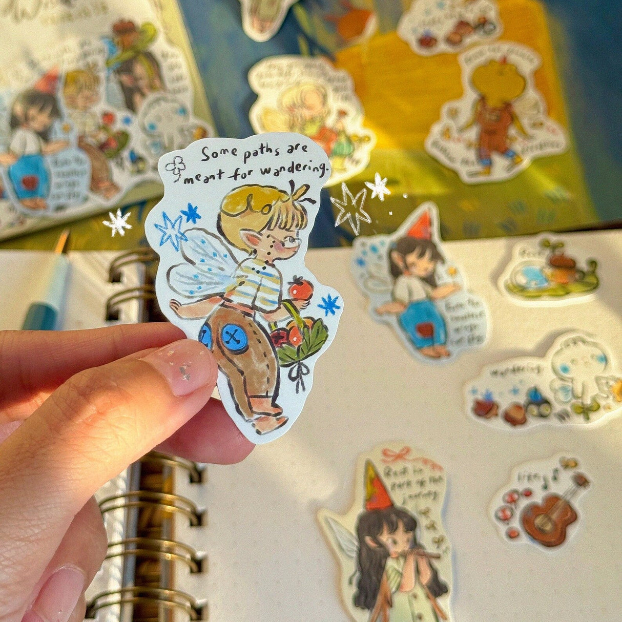 Printed on soft matte paper stickers.
For indoor use, not waterproof or scratch-proof.
Perfect for journal pages, letters, cozy days, and anyone who needs a little forest magic in their pockets.
10-piece journaling sticker pack.˚ ༘ *
Full collection with hand-written quote designs.