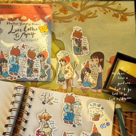 Printed on soft matte paper stickers.
For indoor use, not waterproof or scratch-proof.
For journals, planners, or anyone learning to be kinder to themselves.
10-piece journaling sticker pack.˚ ༘ *
Full collection with hand-written quote designs.