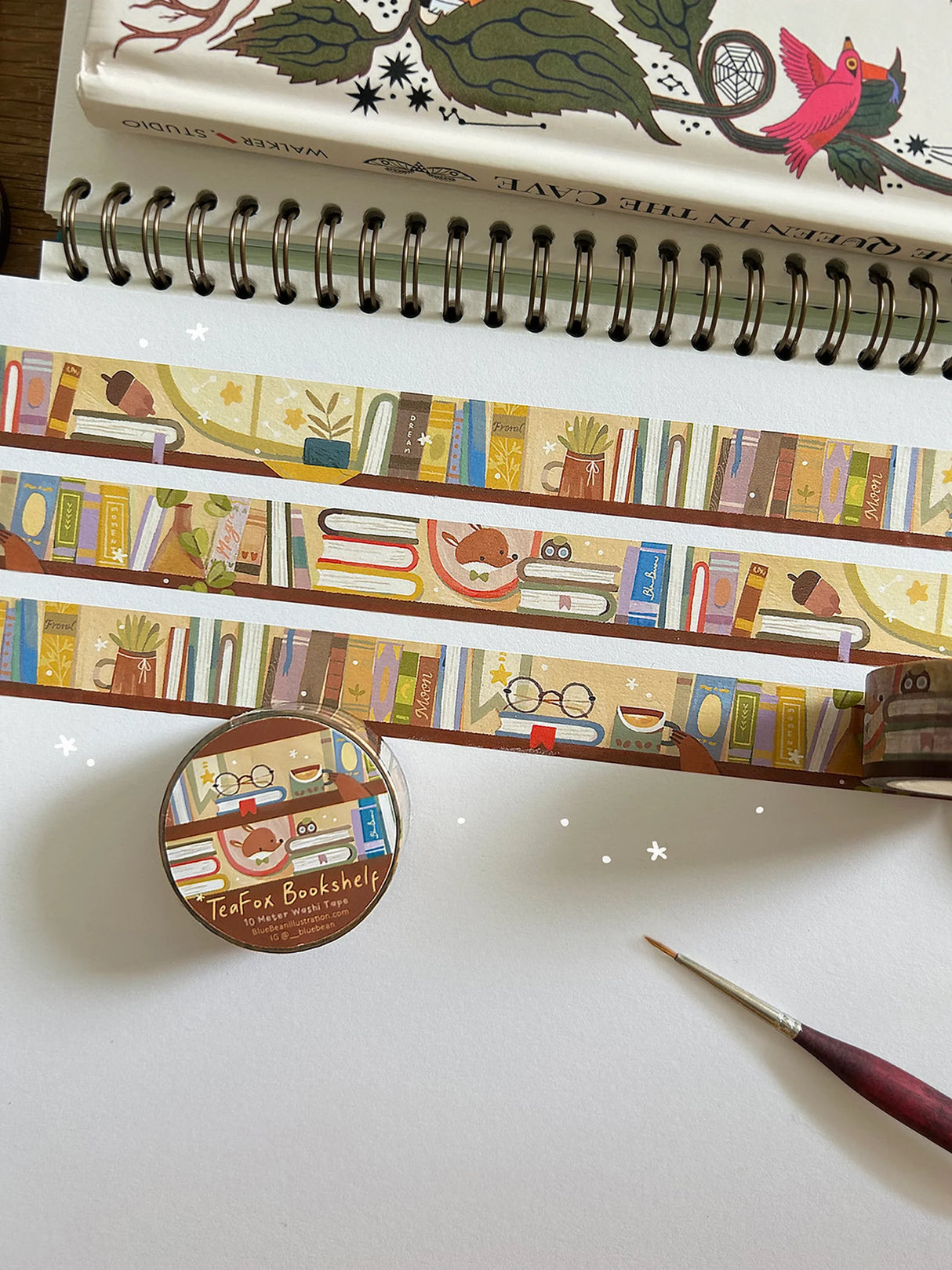 BlueBean Fox Bookshelf Washi Tape