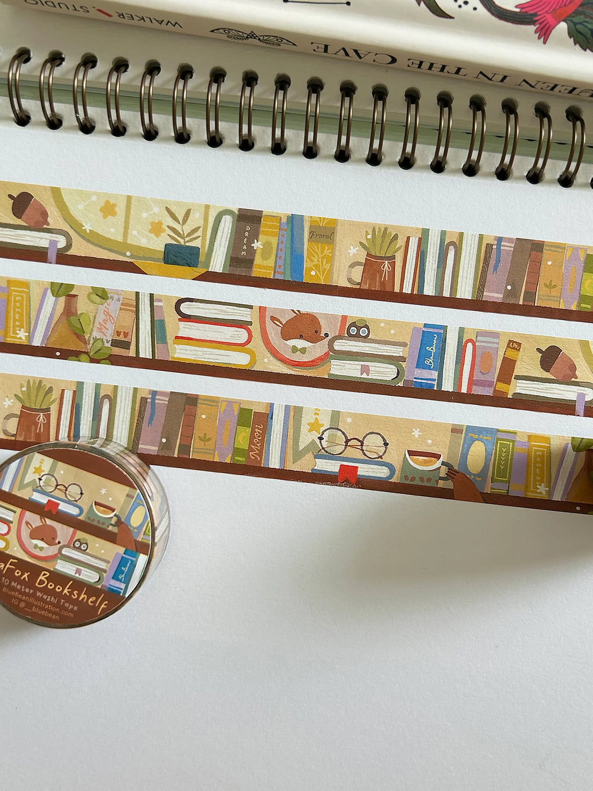 BlueBean Fox Bookshelf Washi Tape
