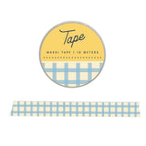 Keep the sweet summer vibes going all year long with our sky blue gingham washi tape. Personalize the pages of your journal, add some flare to a greeting card or even your phone case. Lightweight but durable and easy to tear, this perfectly pretty pattern will be a bright addition no matter the season.

Additional Details:
- 15 mm width
- 10 m length