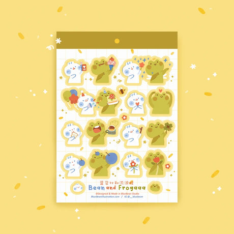 Here is where whimsical illustrations and delightful goodies come to life. Add a touch of artistry to your world.

Sticker sheer featuring artwork from Blue Bean Illustrations

Approximately 4.5in x 5.5in

Comes with one sticker sheet
