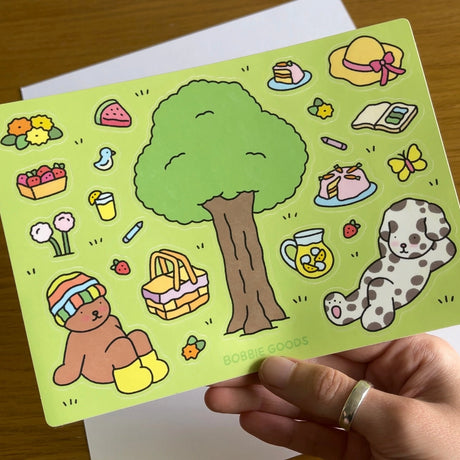 Bobbie Goods Sticker Sheet - Picnic

22 stickers total
Sheet is 5" x 7"
Glossy finish