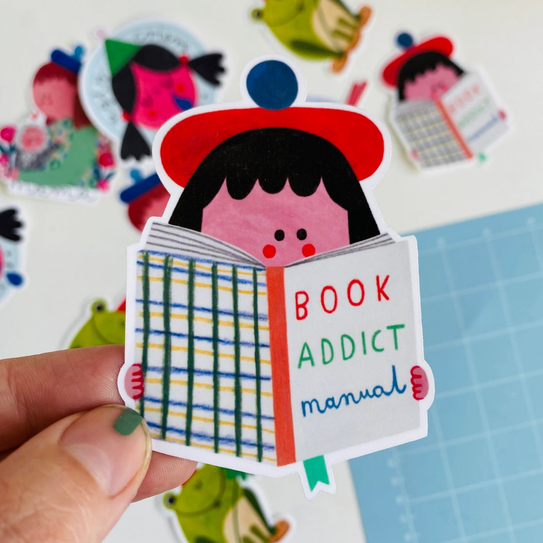 Pegatina de adicto a los libros