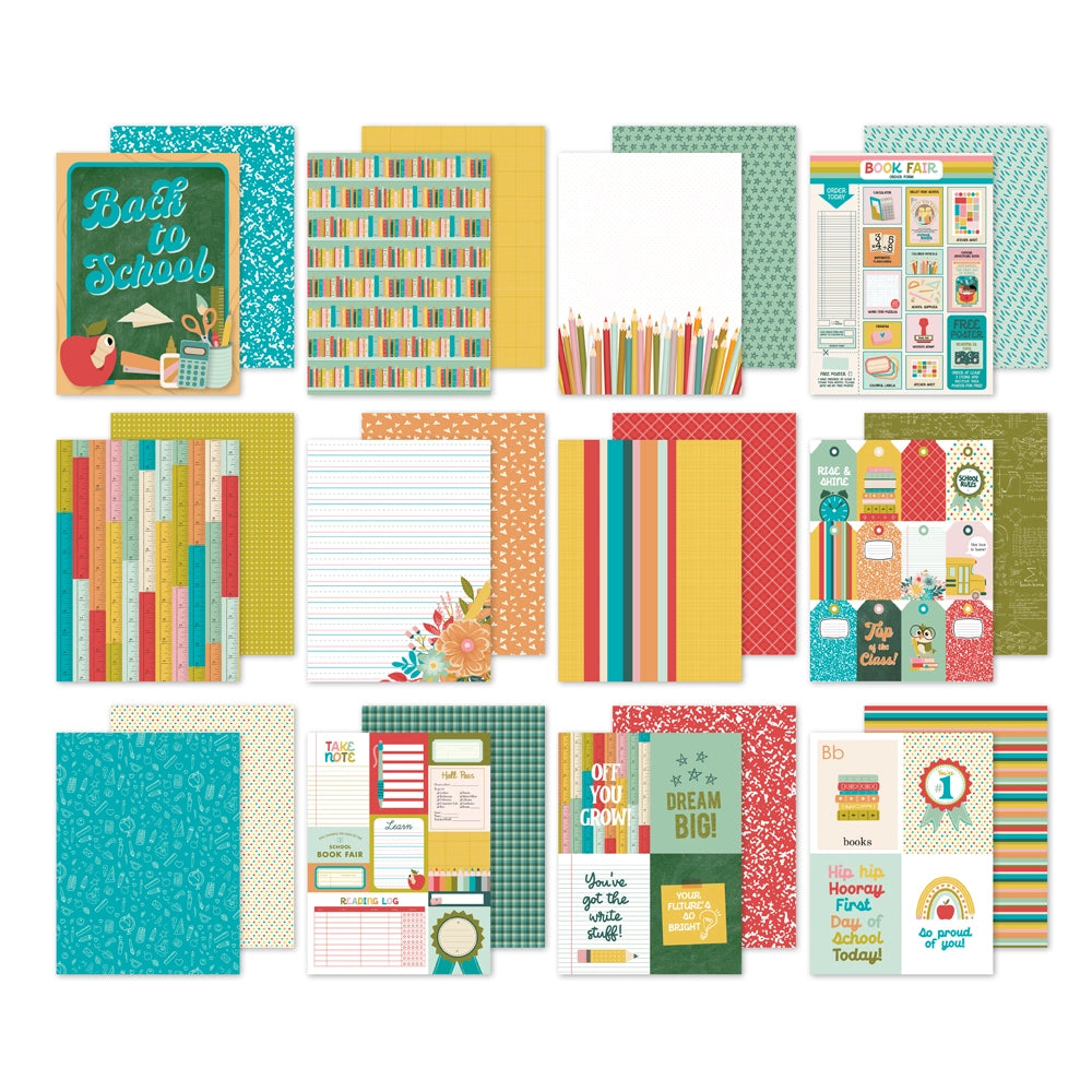 Book fair - 6x8 pad 24 double-sided sheets, including 2 designer prints, tag &amp; journal elements and (2) 3x4 greeting card element sheets