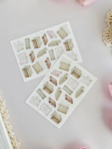 leelajournals Books & Lace Sticker Sheet - 3pc set