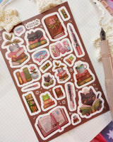 CC's Art Café - Books and Stationery Vinyl Sticker Sheet