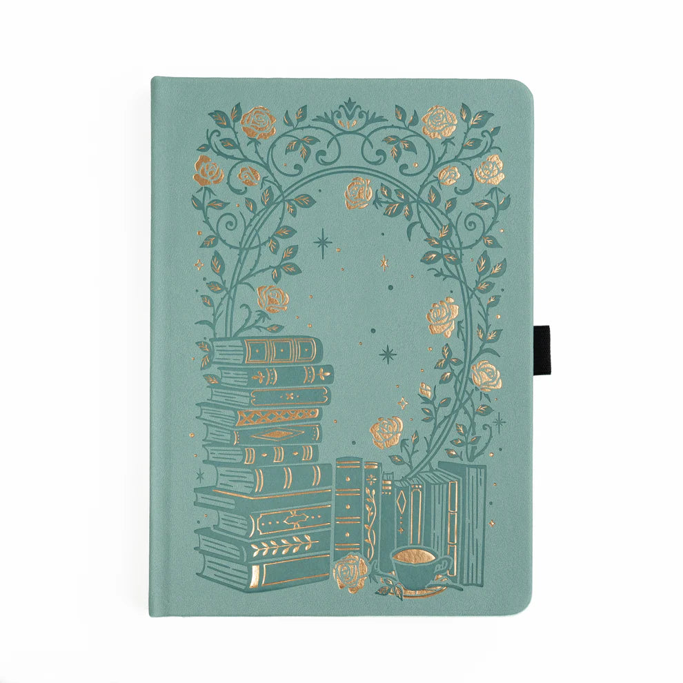 A love letter to book lovers, the Books of Beauty Reading Notebook is designed for cozy reading moments and thoughtful reflection.

Featuring a soft vegan leather cover in a dreamy seafoam hue, delicate gold-foil accents, and an elegant interior end page pattern, this notebook is as beautiful as it is functional—perfect for reading logs, book reviews, TBR lists, and journaling your favorite quotes.

A timeless addition to any stationery or bookish collection—ideal for readers, writers, and journal lovers.