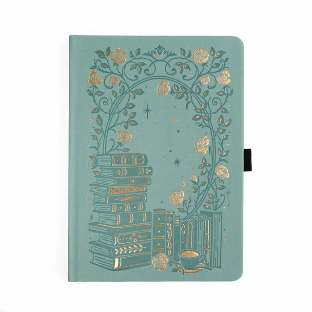 A love letter to book lovers, the Books of Beauty Reading Notebook is designed for cozy reading moments and thoughtful reflection.

Featuring a soft vegan leather cover in a dreamy seafoam hue, delicate gold-foil accents, and an elegant interior end page pattern, this notebook is as beautiful as it is functional—perfect for reading logs, book reviews, TBR lists, and journaling your favorite quotes.

A timeless addition to any stationery or bookish collection—ideal for readers, writers, and journal lovers.