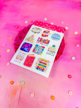 This listing is for one 4.5" x 6.8" sticker sheet with decorative stickers. These are great for any planner type, bullet journals, scrapbooking and so much more!&nbsp;

*DETAILS*

Printed on glossy sticker paper
Each sticker sheet measures 4.5" x 6.8"
Sticker sheets are kiss cut and ready to be peeled and used!