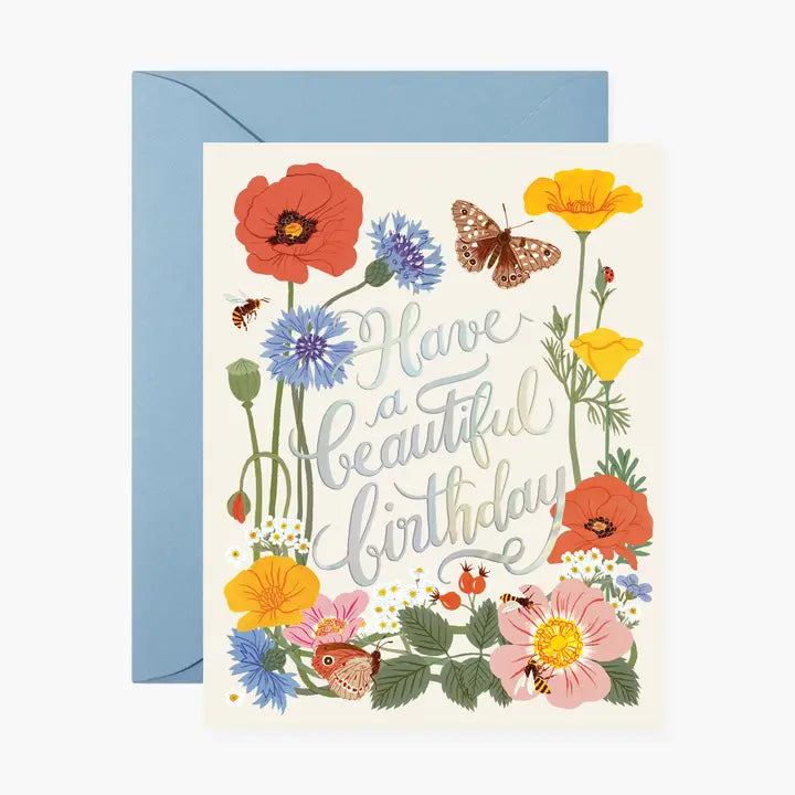 A lovely birthday card based on Oana Befort's&nbsp;hand-painted watercolor &amp; gouache works.

~ A2 (4¼" x 5½") folded-card
~ Warm white heavy card stock, matte
~ Metallic holographic foil
~ Full color&nbsp;
~ Blank interior
~ Paired with A2 envelope